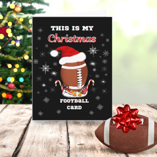 Dit is mijn kerst voetbal mok met snacks feestdagen kaart