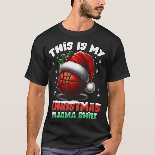 Dit is mijn kerstbasketbal Shirt kerstmuts (Voorkant)
