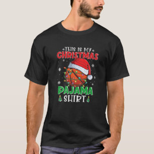 Dit is mijn kerstpajama Basketball Santa Hat L T-shirt