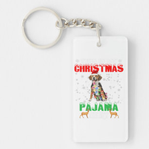Dit is mijn kerstpajama beagle met kerst. sleutelhanger