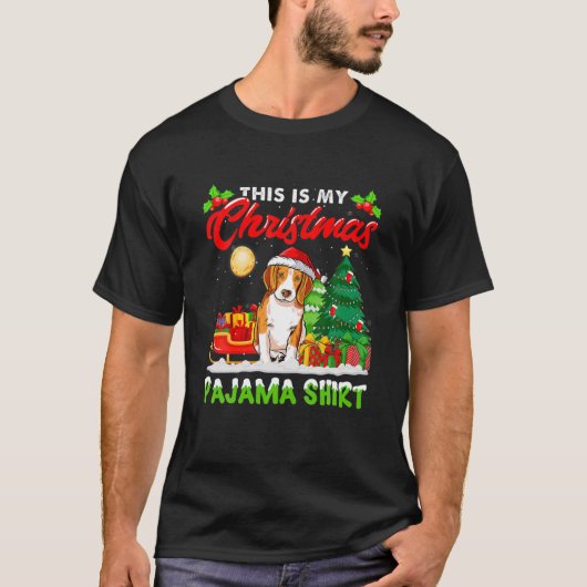 Dit is mijn kerstpajama Beagle Sock Dog Pa Mo T-shirt (Voorkant)