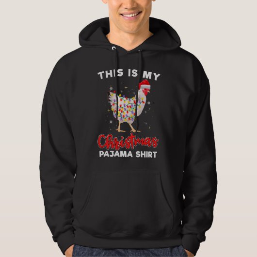 Dit is mijn kerstpajama Chicken Lights en San Hoodie (Voorkant)