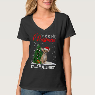 Dit is mijn kerstpajama Chihuahua mas hond T-shirt