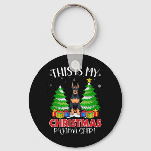 Dit is mijn kerstpajama Doberman Pinscher Dog Sleutelhanger