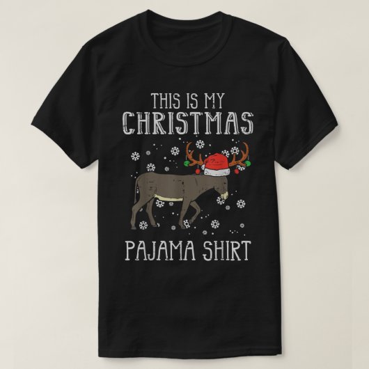 Dit is mijn kerstPajama Donkey Xmas Pajam T-shirt (Design voorkant)