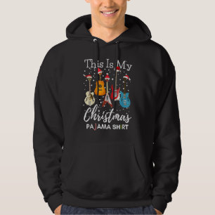 Dit is mijn kerstPajama Guitar gitarist Muziek Hoodie