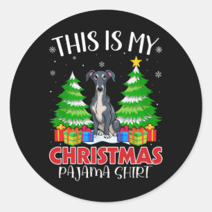 Dit is mijn kerstpajama Italiaanse Greyhound Dog Ronde Sticker