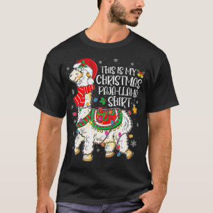 Dit is mijn kerstpajama kerstkerstman Llama Santa T-shirt