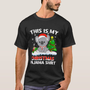 Dit is mijn kerstpajama Koala Santa Hat Girls T-shirt