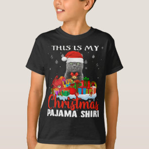 Dit is mijn kerstpajama Russische blauwe kat T-shirt