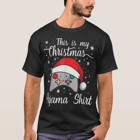 Dit is mijn kerstpajama Santa Hat Controller V T-shirt (Voorkant)