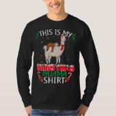 Dit is mijn kerstpajama Santa Sloth Riding Lla T-shirt (Voorkant)