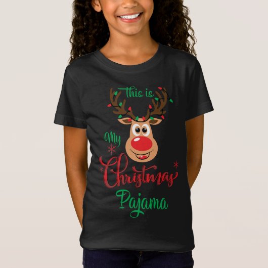 Dit is mijn kerstpajama Shirt Funny Reindester (Voorkant)