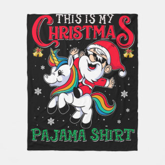 Dit is mijn kerstpajama Shirt Funny Santa Unic Fleece Deken