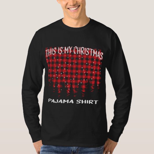 Dit is mijn kerstpyjama Buffalo Plaid Kerstmis T-shirt (Voorkant)