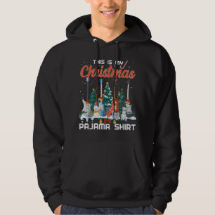 Dit is mijn kerstpyjama Funny gitaar Kerstmis muzi Hoodie