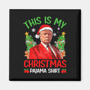 Dit is mijn kerstpyjama Funny Trump Xmas PJS M Magneet