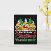 Dit is mijn kerstpyjama gnoom volleybal kaart (Gele Bloem)