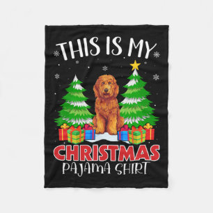 Dit is mijn kerstpyjama Goldendoodle Hond Xmas Fleece Deken