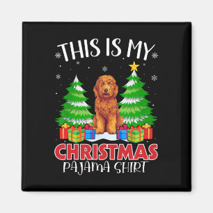 Dit is mijn kerstpyjama Goldendoodle Hond Xmas Magneet