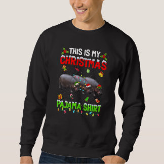 Dit is mijn kerstpyjama Kerstmis Nijlpaard Squad Trui