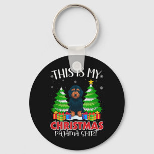 Dit is mijn kerstpyjama labradoodle hond Xmas P Sleutelhanger