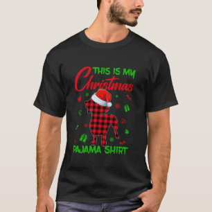 Dit is mijn kerstpyjama red plaid teckel do t-shirt