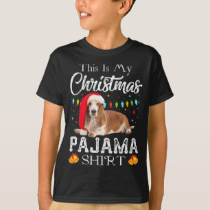 Dit is mijn kerstpyjama Santa Basset Hound Gif T-shirt