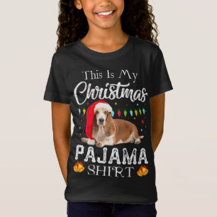 Dit is mijn kerstpyjama Santa Basset Hound Gif T-shirt