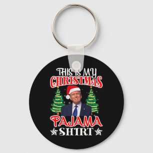 Dit is mijn kerstpyjama-Shirt Trump Santa Hat Sleutelhanger
