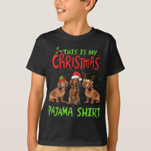 Dit is mijn kerstpyjama teckel cadeau Santa X T-shirt