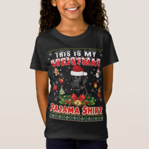 Dit is mijn kerstpyjama zwarte labrador hondenzaag t-shirt