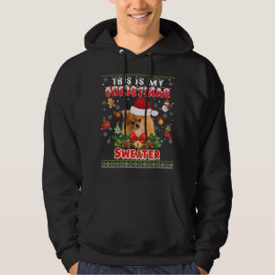 Dit is mijn kerstSweater Pomeranian Dog Ugly M Hoodie