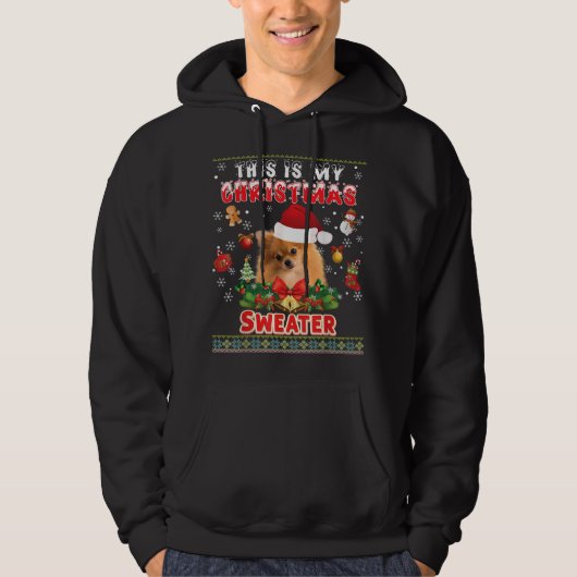 Dit is mijn kerstSweater Pomeranian Dog Ugly M Hoodie (Voorkant)