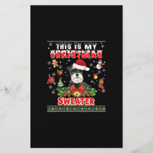 Dit is mijn kerstSweater Schnauzer Dog. Briefpapier