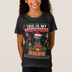 Dit is mijn kersttrui Grote Deense Hond Lelijk M T-shirt