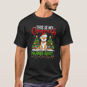 Dit is mijn kerstverlichting met Pajama Akita Dog T-shirt