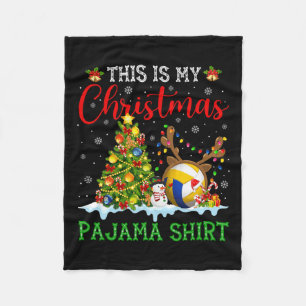 Dit is mijn kerstvolleybal pyjama Funny Xmas Fleece Deken