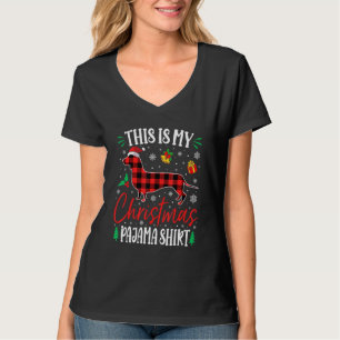 Dit Is Mijn Kortharige Hond Kerst Pyjama T-shirt