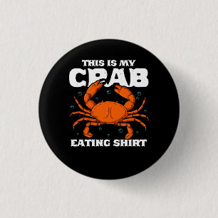 Dit is mijn krab die Shirt eet Zee Voedsel Anima Ronde Button 3,2 Cm