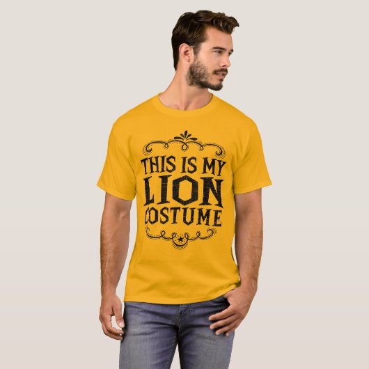 Dit is mijn leeuwenkostuum Grappig Lui Halloween T-shirt (Voorkant volledig)