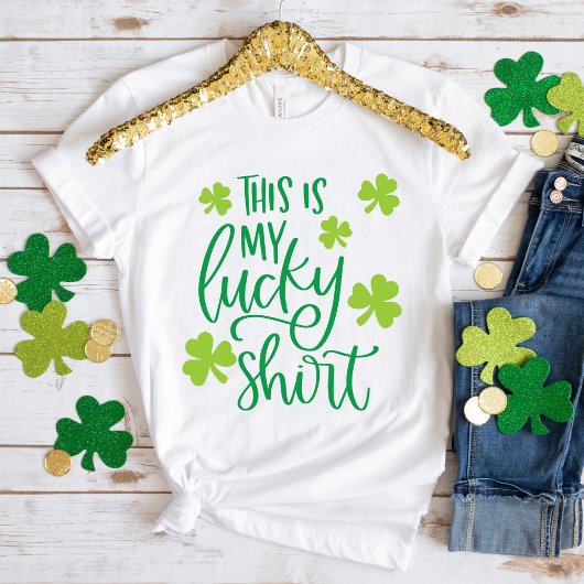 Dit is mijn Lucky Shirt Groen Whimsical Typografie