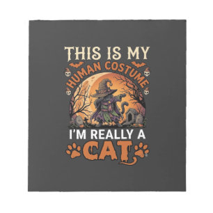 Dit Is Mijn Menselijk Kostuum Echt Kat Halloween H Notitieblok