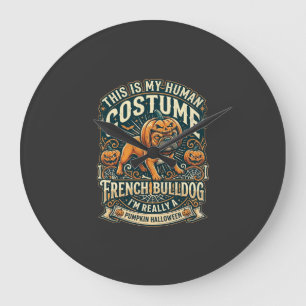 Dit Is Mijn Menselijke Kostuum Franse Bulldog Pomp Grote Klok