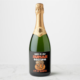 Dit is mijn menselijke kostuum. Ik ben een luiaard Sparkling Wijnetiket
