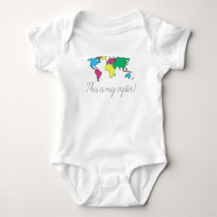 Dit is Mijn Oester Wereldkaart Baby Peuter Rompert Romper