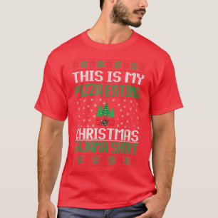 Dit is mijn Pizza die kerstpajama Shirt Fun eet
