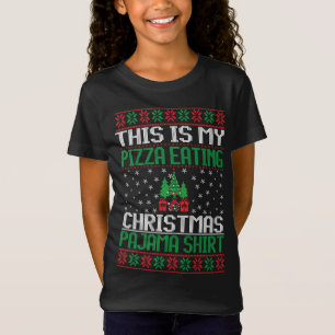 Dit is mijn pizza die kerstpyjama eet, lelijke swe t-shirt