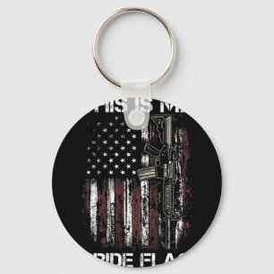 Dit is mijn Pride Flag Pistool USA American 4 juli Sleutelhanger
