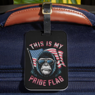 Dit is mijn Pride vlag Amerikaanse vlag Bigfoot Bagagelabel